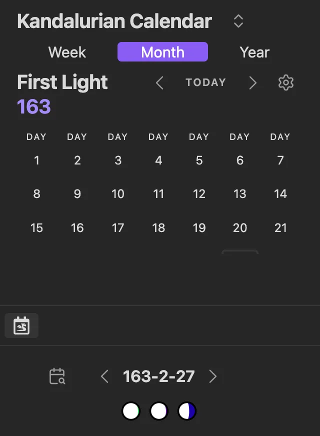 Fantasy Calendar